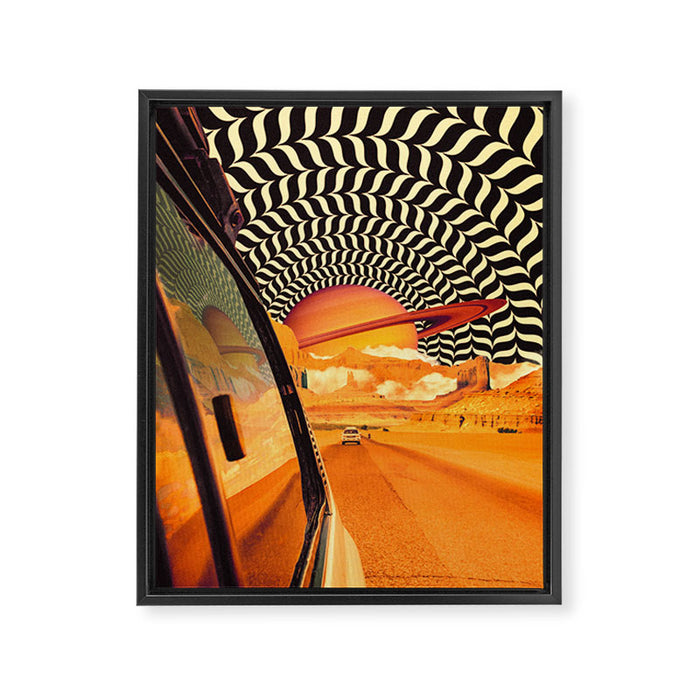 Illusionary Road Trip Framed Canvas Print Gallery Image 1