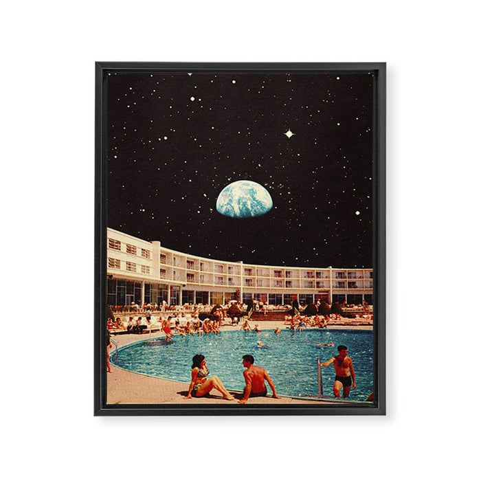 Lunar Pool Life Framed Canvas Print Gallery Image 1