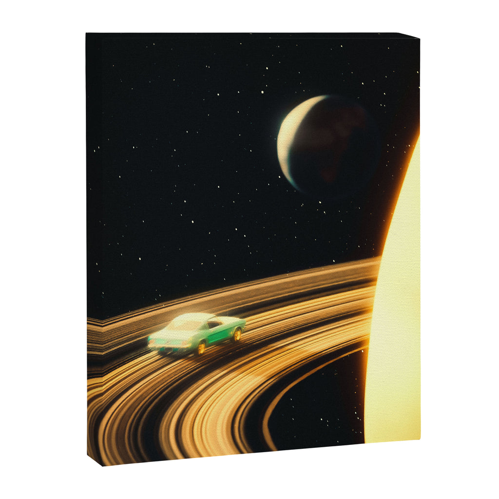 Saturn Highway - A Vintage, Retro-Futuristic Science Fiction Artwork Canvas Print Gallery Image 6