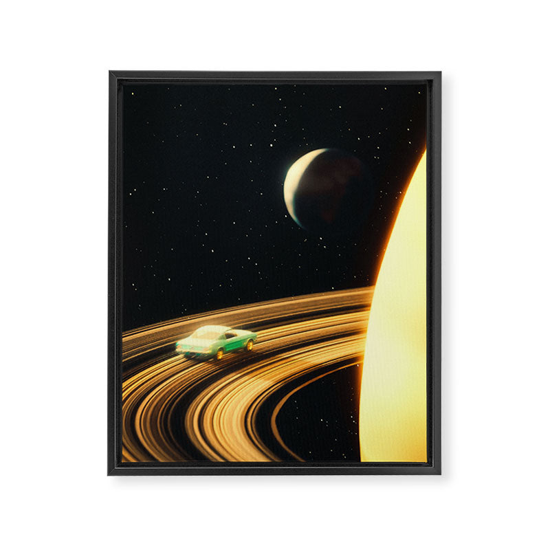 Saturn Highway - A Vintage, Retro-Futuristic Science Fiction Artwork Framed Canvas Print Gallery Image 6