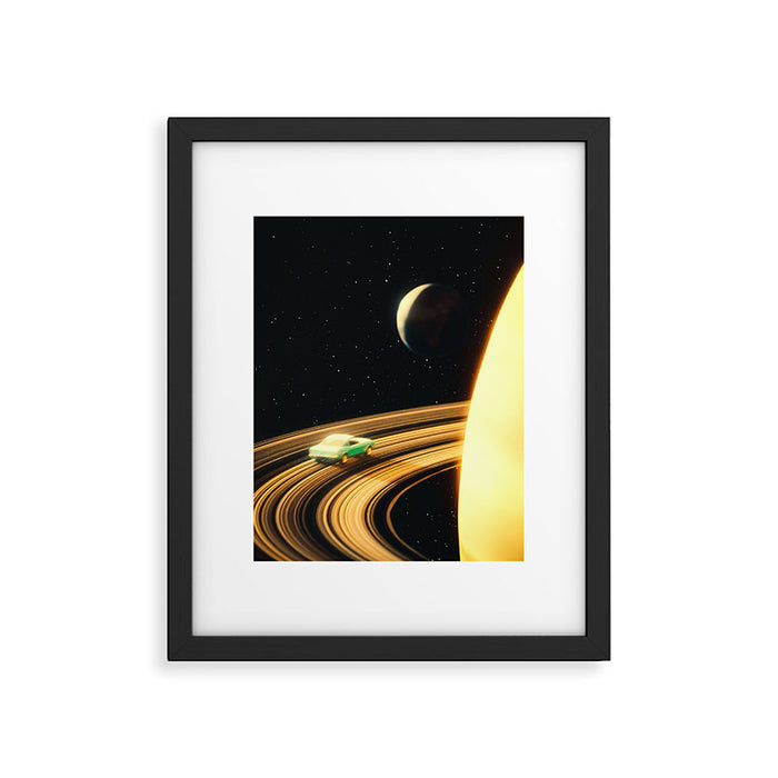 Saturn Highway - A Vintage, Retro-Futuristic Science Fiction Artwork Framed Art Print Gallery Image 1