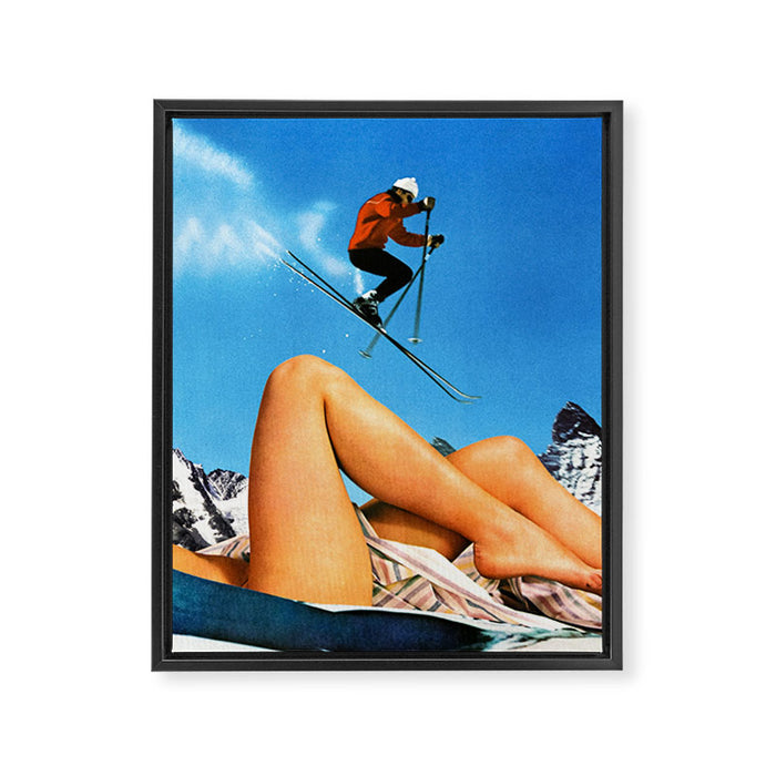 Skiing Time! Framed Canvas Print Gallery Image 1
