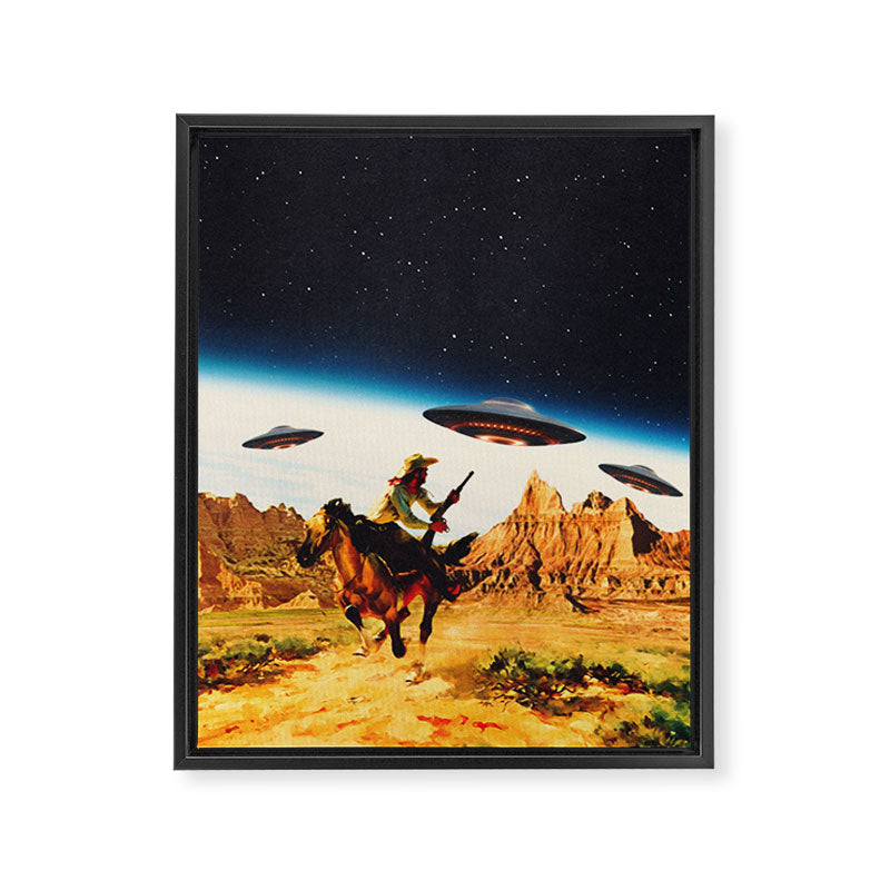 UFO Space Chase Framed Canvas Print Gallery Image 6