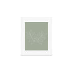 Boho Sage Green, Decor, Line Art, Botanical Leaves Art Print Gallery Image 1