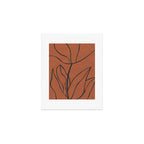 Flower Line Art, Black Brown Art Print Gallery Image 1