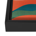 Mid Century Modern Leaves, Colorful Tones Framed Canvas Print Gallery Image 3