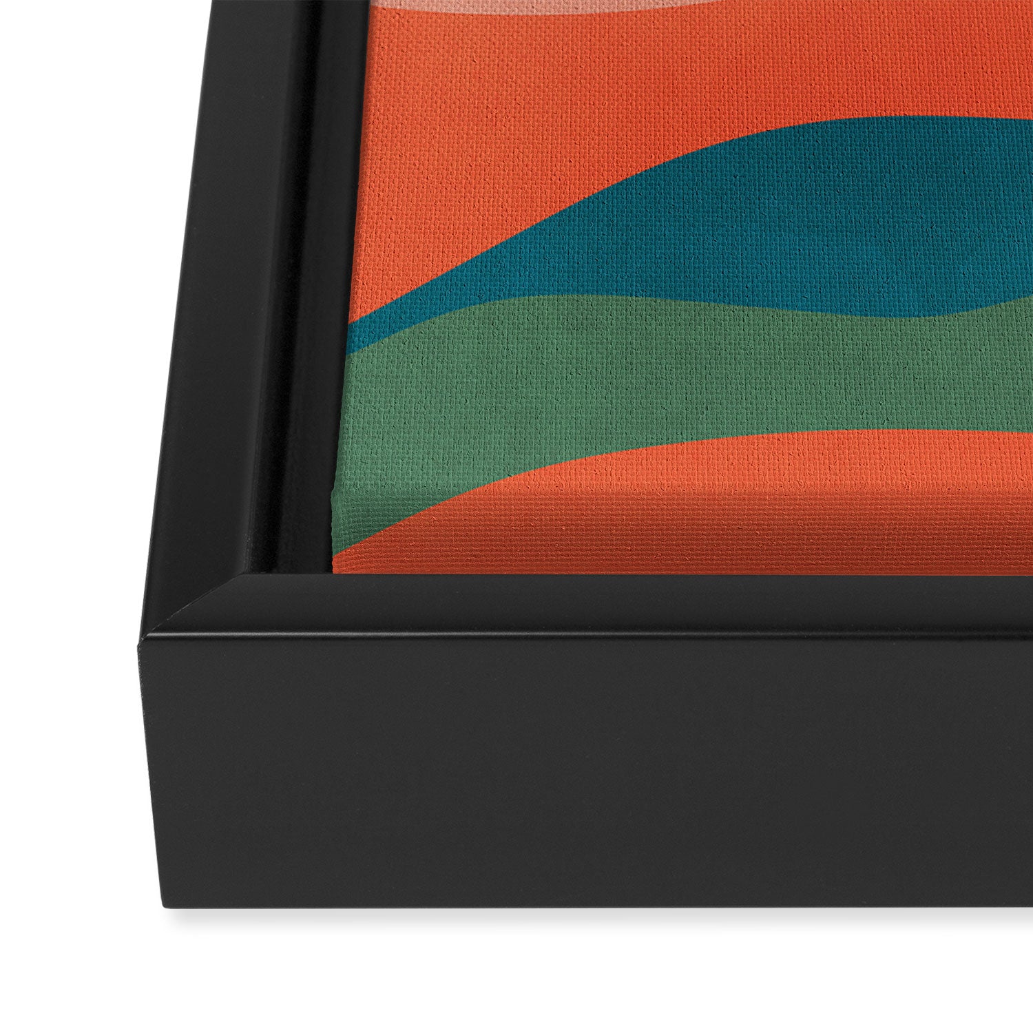 Mid Century Modern Leaves, Colorful Tones Framed Canvas Print Gallery Image 3