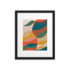 Mid Century Modern Leaves, Colorful Tones Framed Art Print Gallery Image 5