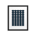 Retro Round Pattern - Dark Blue Framed Art Print Gallery Image 5