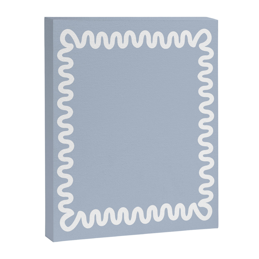 Wavy Lines - Blue White Canvas Print Gallery Image 6