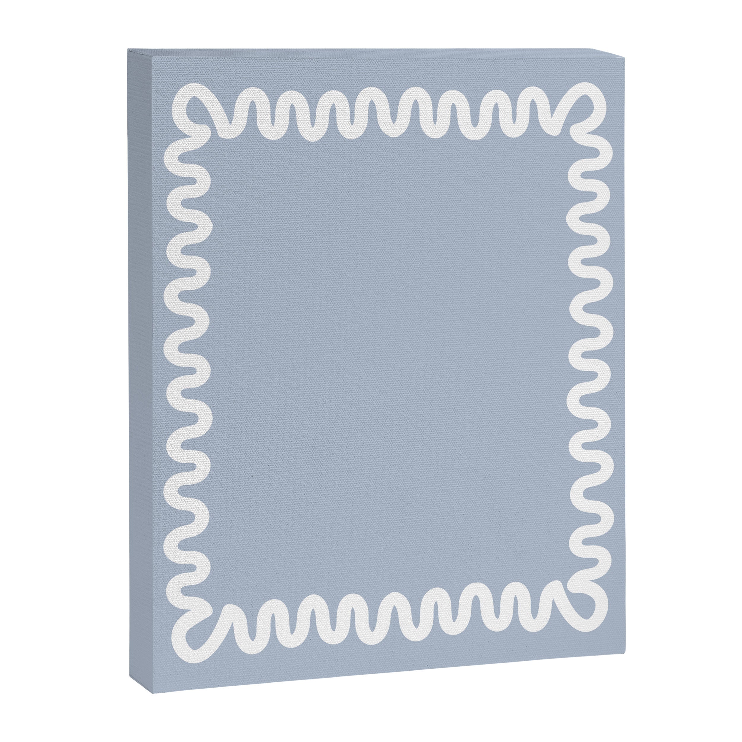 Wavy Lines - Blue White Canvas Print Gallery Image 6