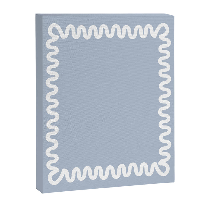 Wavy Lines - Blue White Canvas Print Gallery Image 1