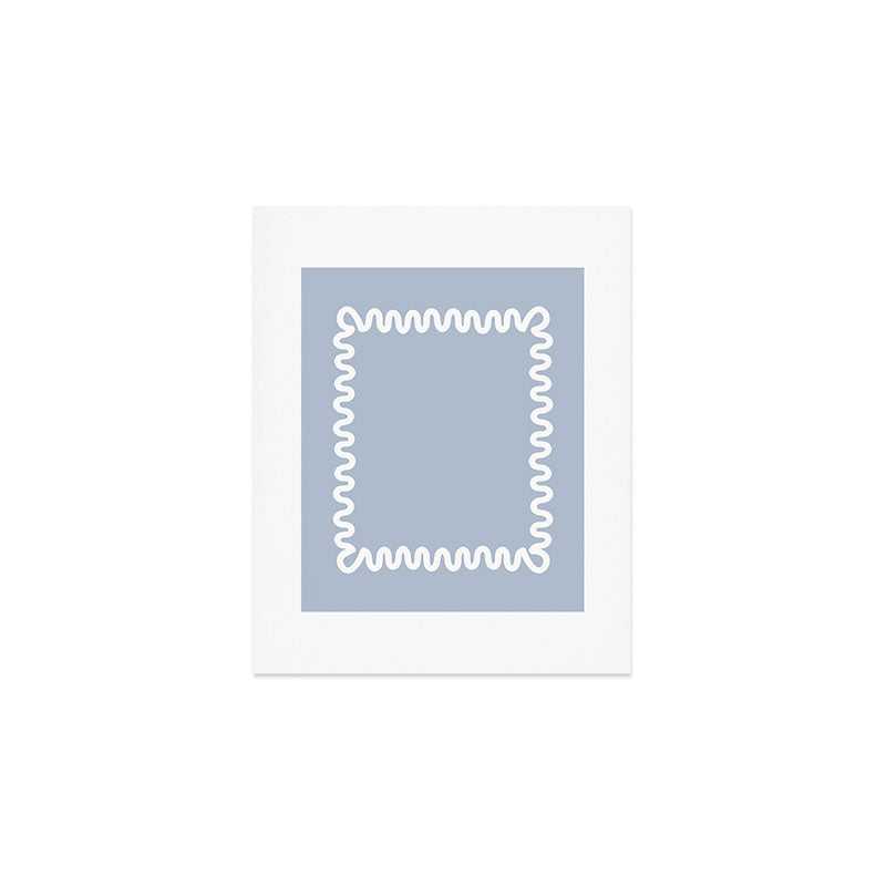 Wavy Lines - Blue White Art Print Gallery Image 1