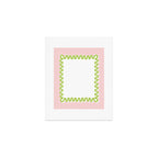 Wavy Lines - White Pink Green Art Print Gallery Image 1