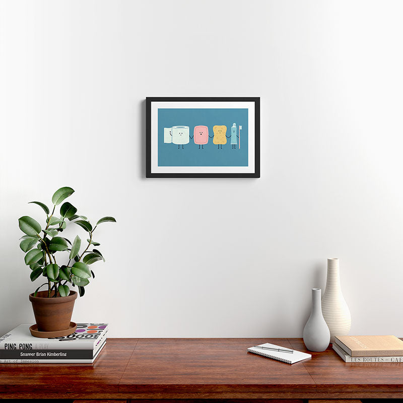 The Bathroom Gang Framed Art Print Gallery Image 2