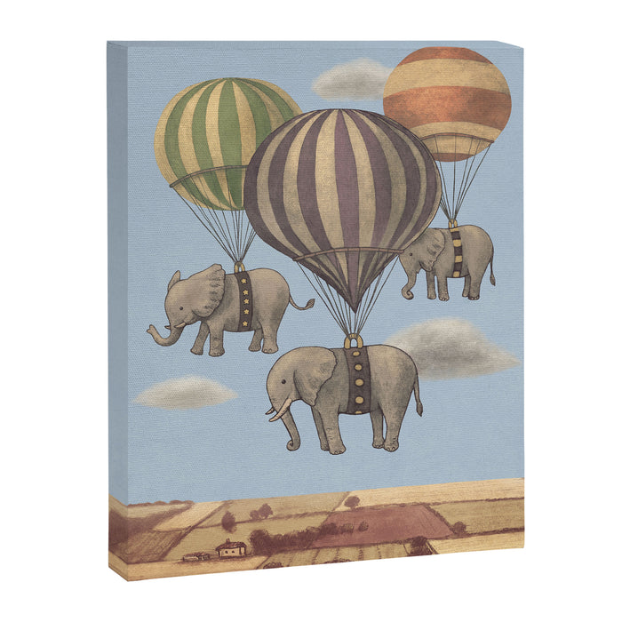 Flight of the Elephants - blue option Canvas Print Gallery Image 1