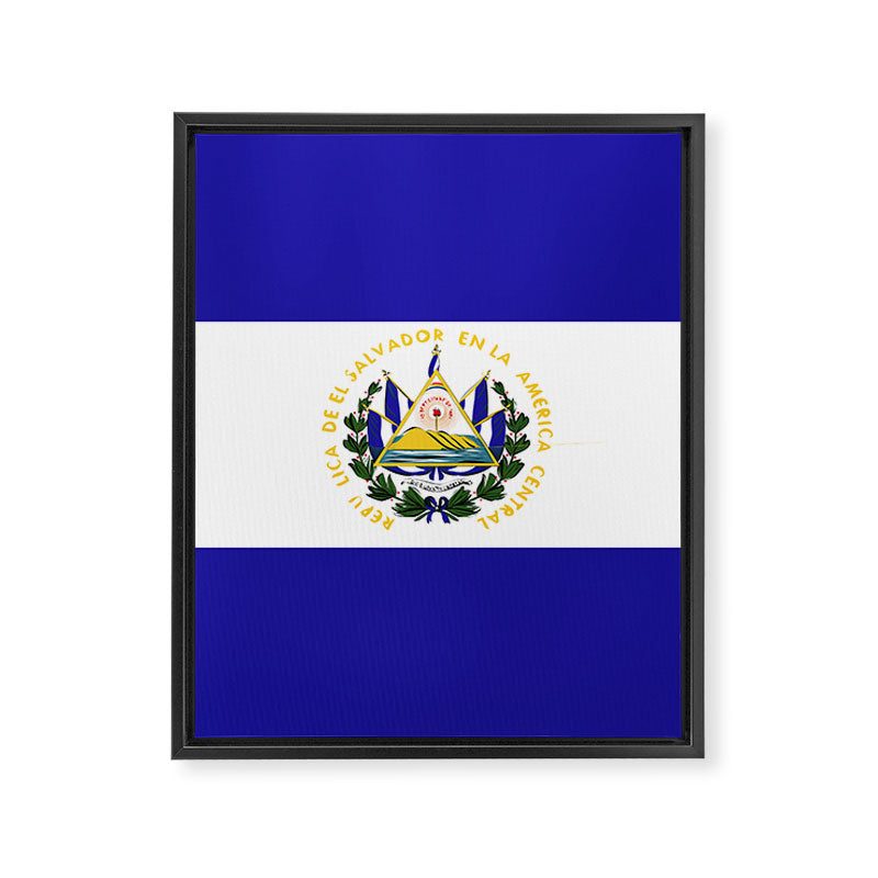 El Salvador flag emblem Framed Canvas Print Gallery Image 8