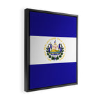 El Salvador flag emblem Framed Canvas Print Gallery Image 2