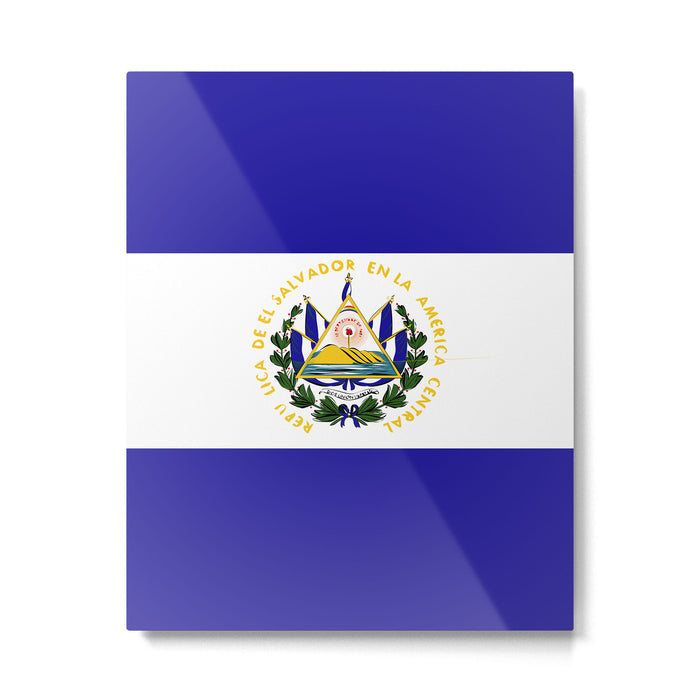 El Salvador flag emblem Metal Print Gallery Image 1
