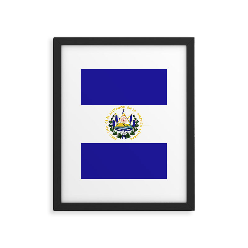 El Salvador flag emblem Framed Art Print Gallery Image 6