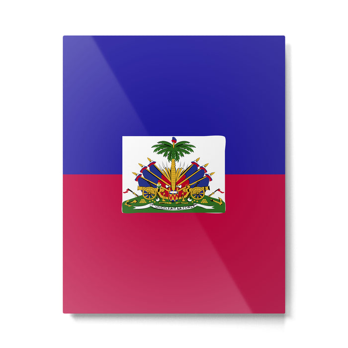 Haiti flag emblem Metal Print Gallery Image 1