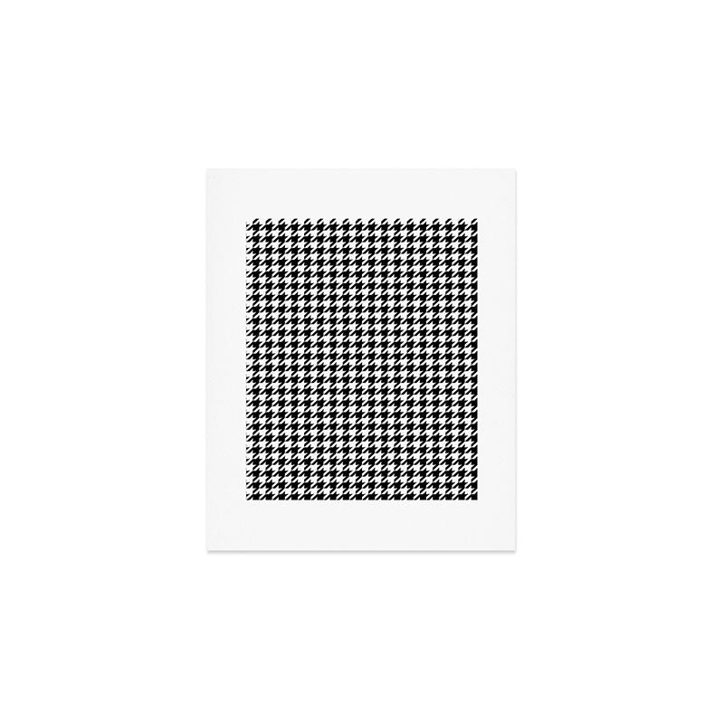 Monochrome Black & White Houndstooth Art Print Gallery Image 1