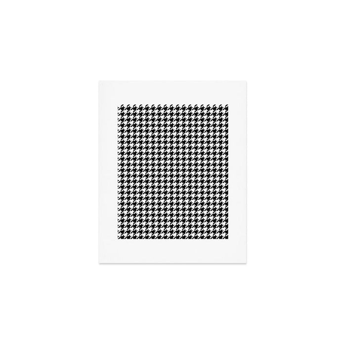 Monochrome Black & White Houndstooth Art Print Gallery Image 1