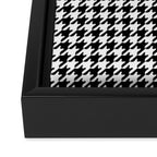 Monochrome Black & White Houndstooth Framed Canvas Print Gallery Image 3