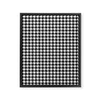 Monochrome Black & White Houndstooth Framed Canvas Print Gallery Image 8