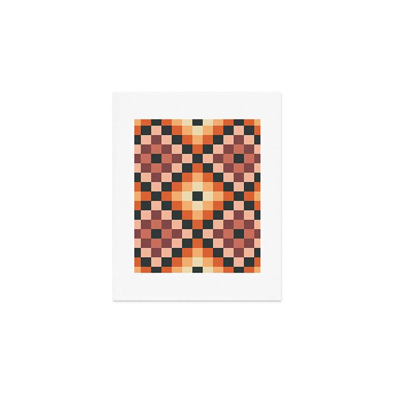 70s color squares pattern  Art Print Gallery Image 1