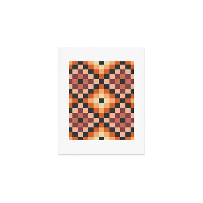 70s color squares pattern  Art Print Gallery Image 1