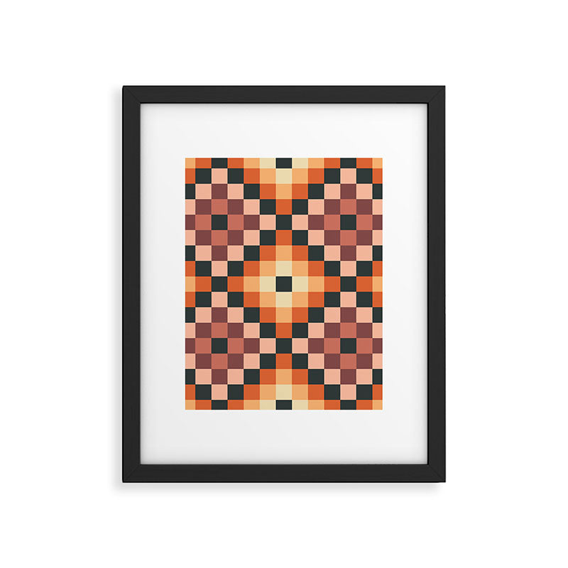 70s color squares pattern  Framed Art Print Gallery Image 6