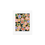 70s Evil Eye Flower Pattern in dark green Art Print Gallery Image 1