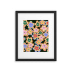 70s Evil Eye Flower Pattern in dark green Framed Art Print Gallery Image 6