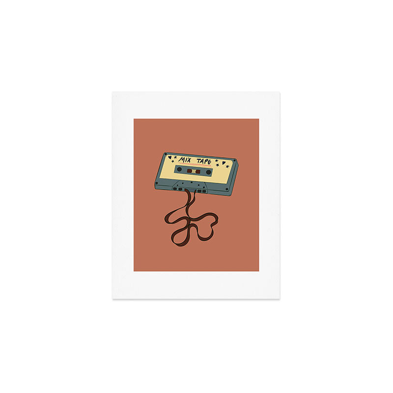 80s Vintage Cassette Mixed Tape  Art Print Gallery Image 1