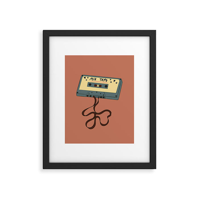 80s Vintage Cassette Mixed Tape  Framed Art Print Gallery Image 1