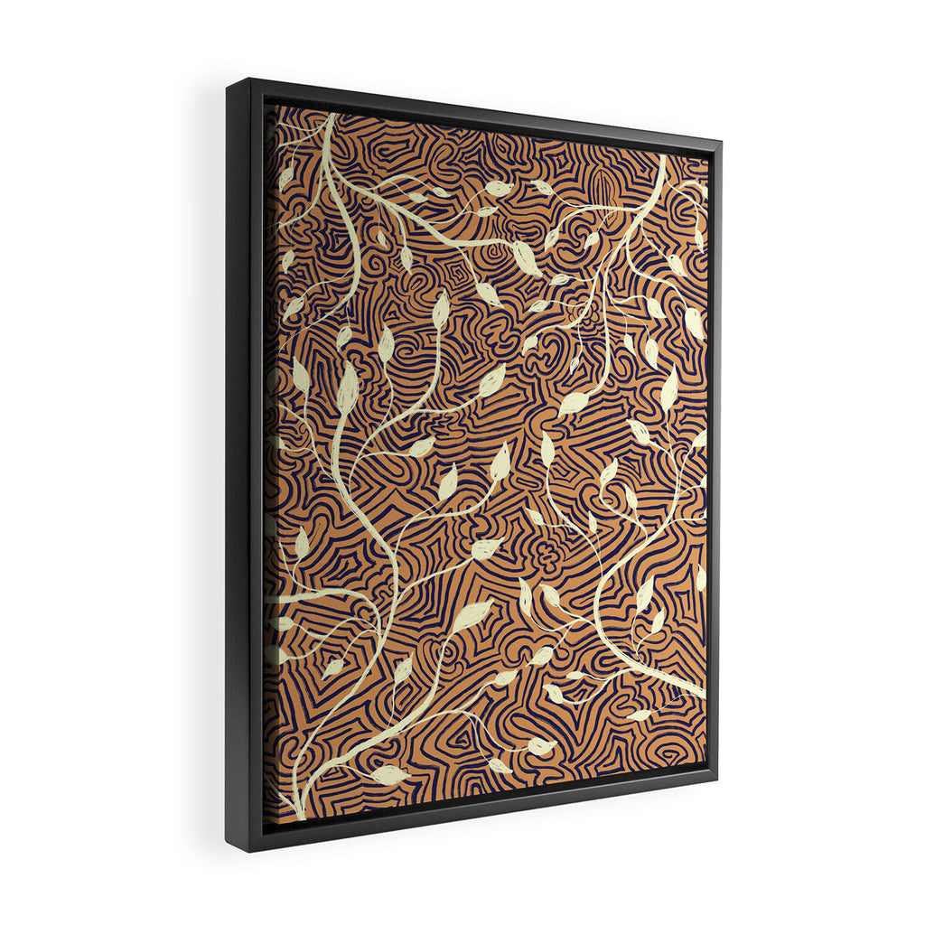 Classic Woodland Vines in Brown  Framed Canvas Print Gallery Image 2