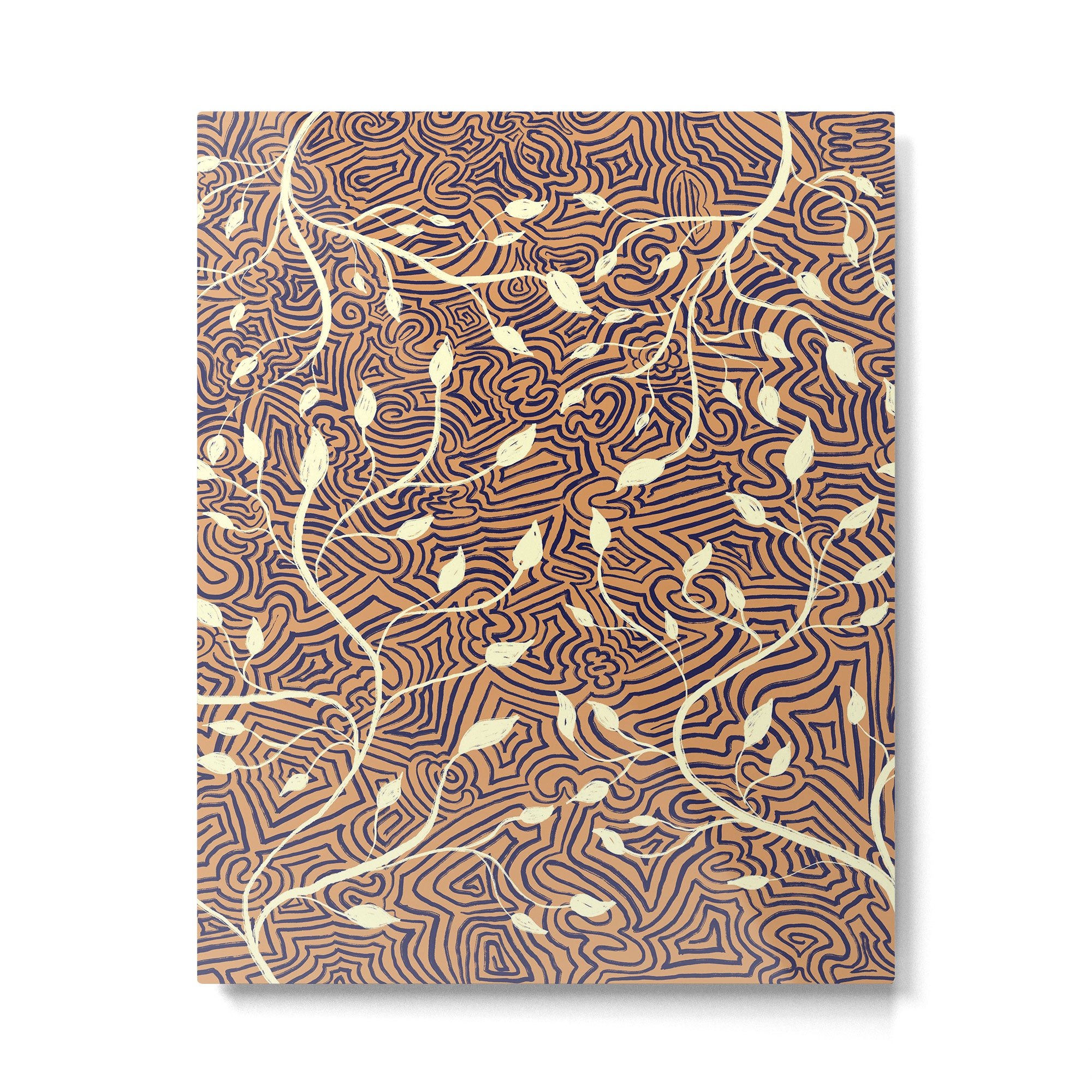 Classic Woodland Vines in Brown  Metal Print Gallery Image 6