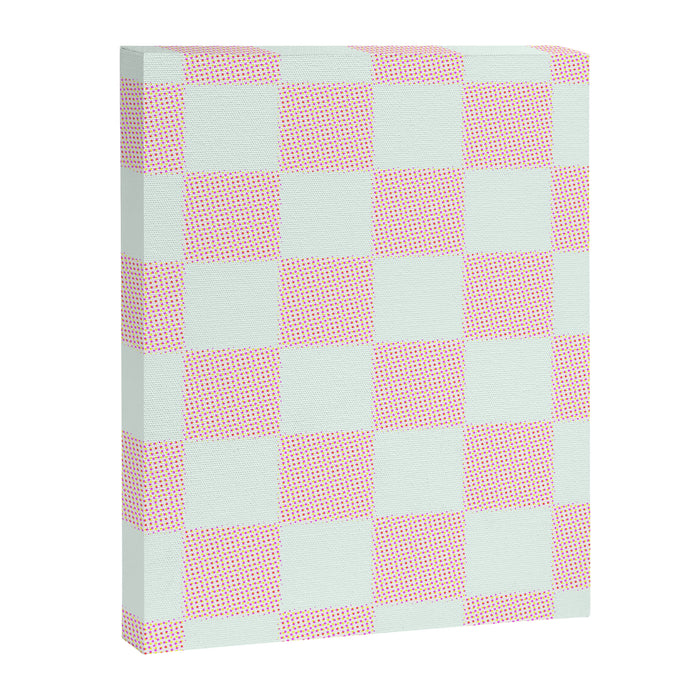 Cotton Candy Dot checkered soft pink and mint pattern  Canvas Print Gallery Image 1