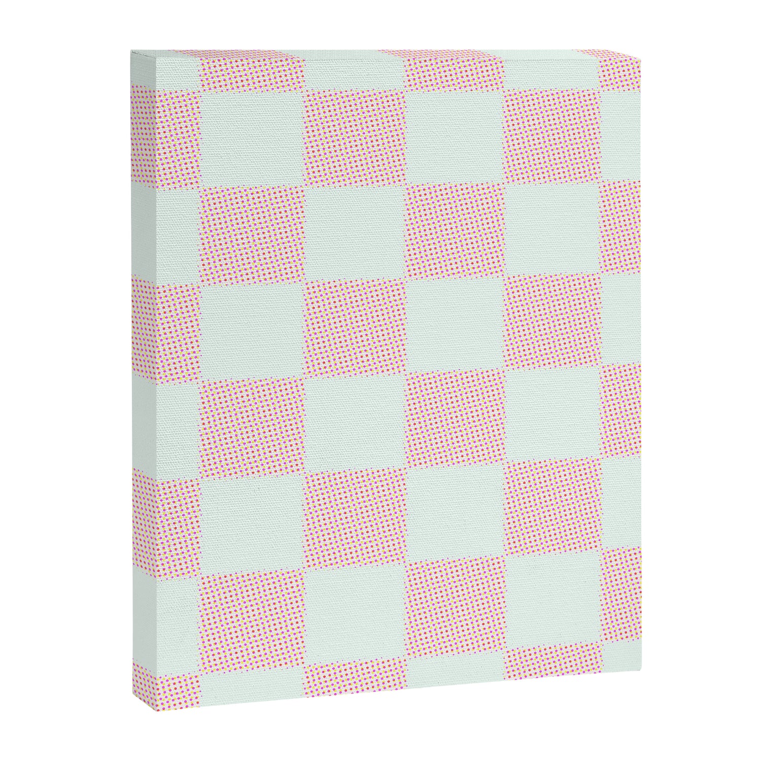 Cotton Candy Dot checkered soft pink and mint pattern  Canvas Print Gallery Image 8