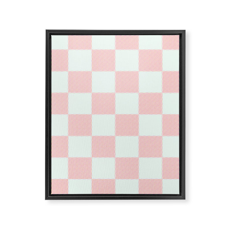Cotton Candy Dot checkered soft pink and mint pattern  Framed Canvas Print Gallery Image 8