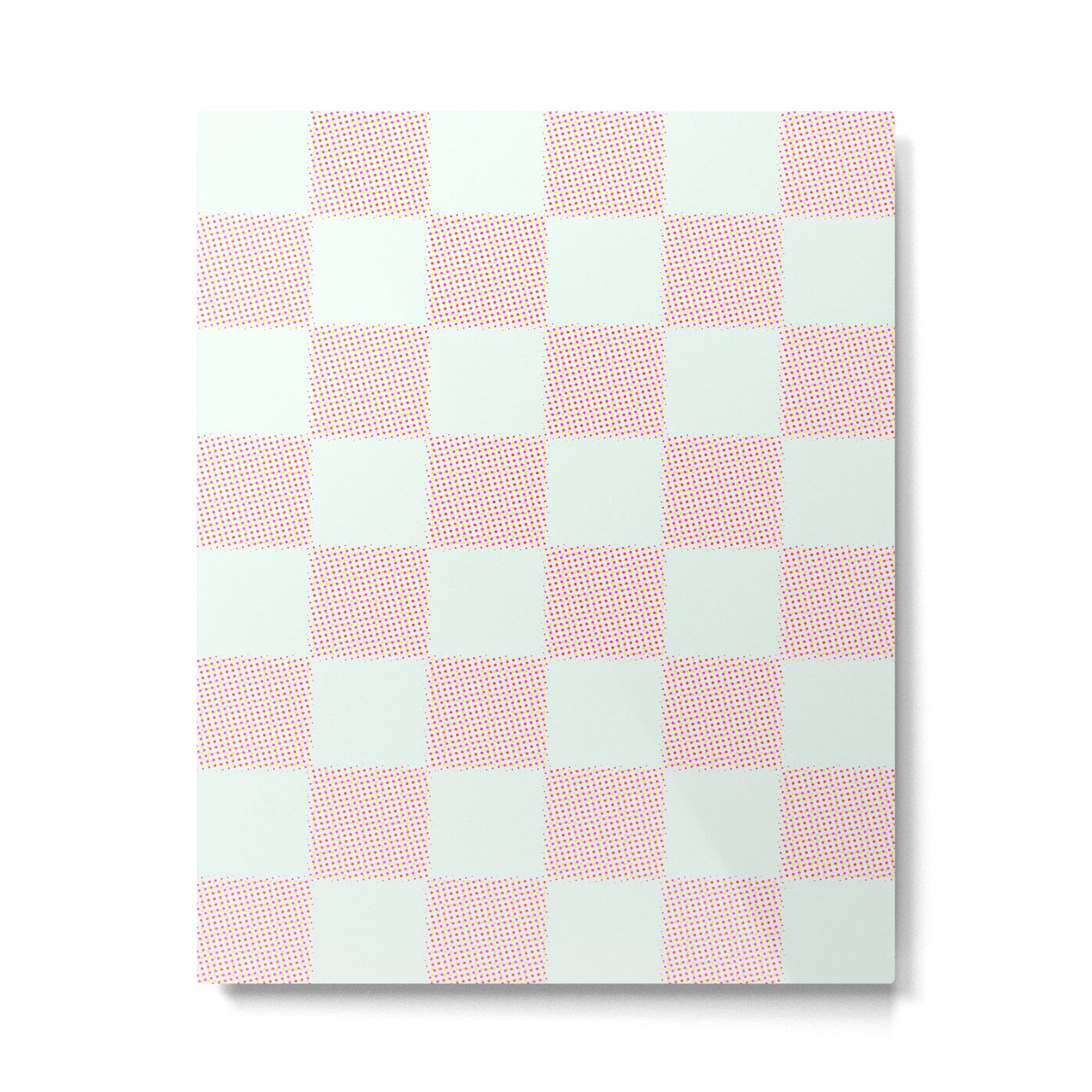 Cotton Candy Dot checkered soft pink and mint pattern  Metal Print Gallery Image 6