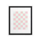 Cotton Candy Dot checkered soft pink and mint pattern  Framed Art Print Gallery Image 6