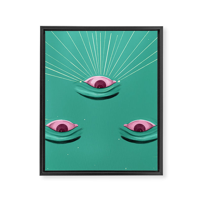 Evil eyes in the stars  Framed Canvas Print Gallery Image 1