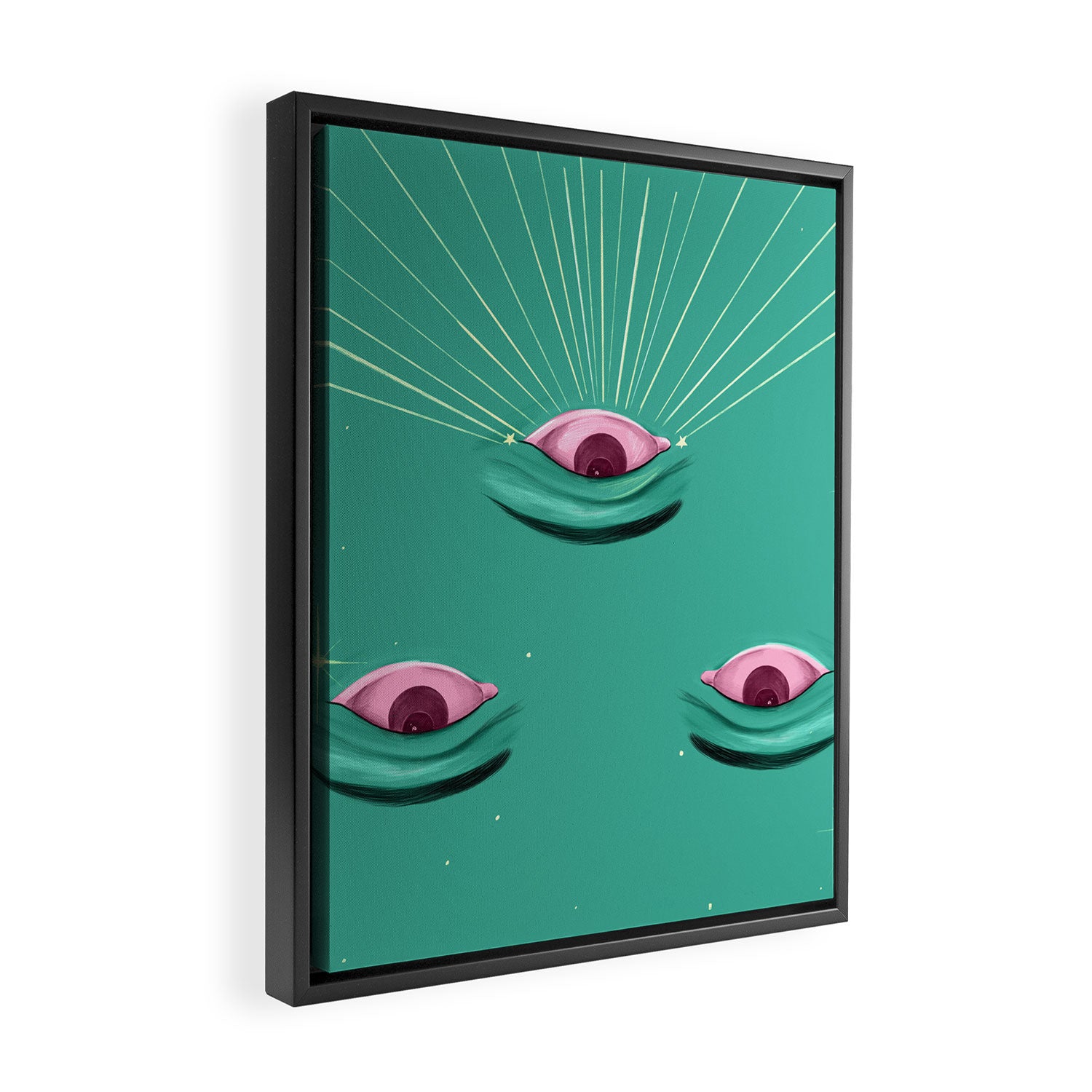 Evil eyes in the stars  Framed Canvas Print Gallery Image 2
