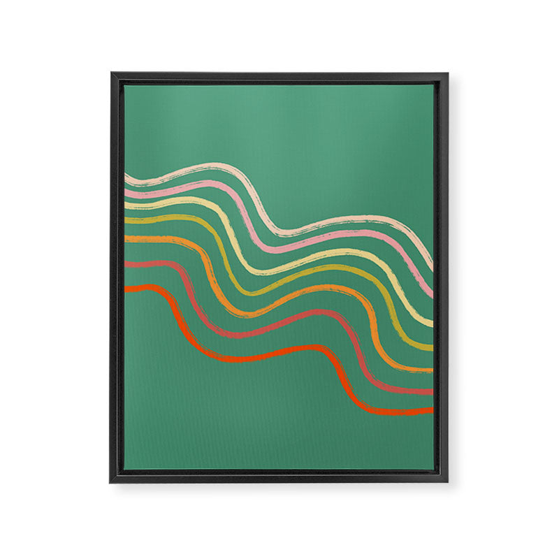 Groovy Color waves Framed Canvas Print Gallery Image 8