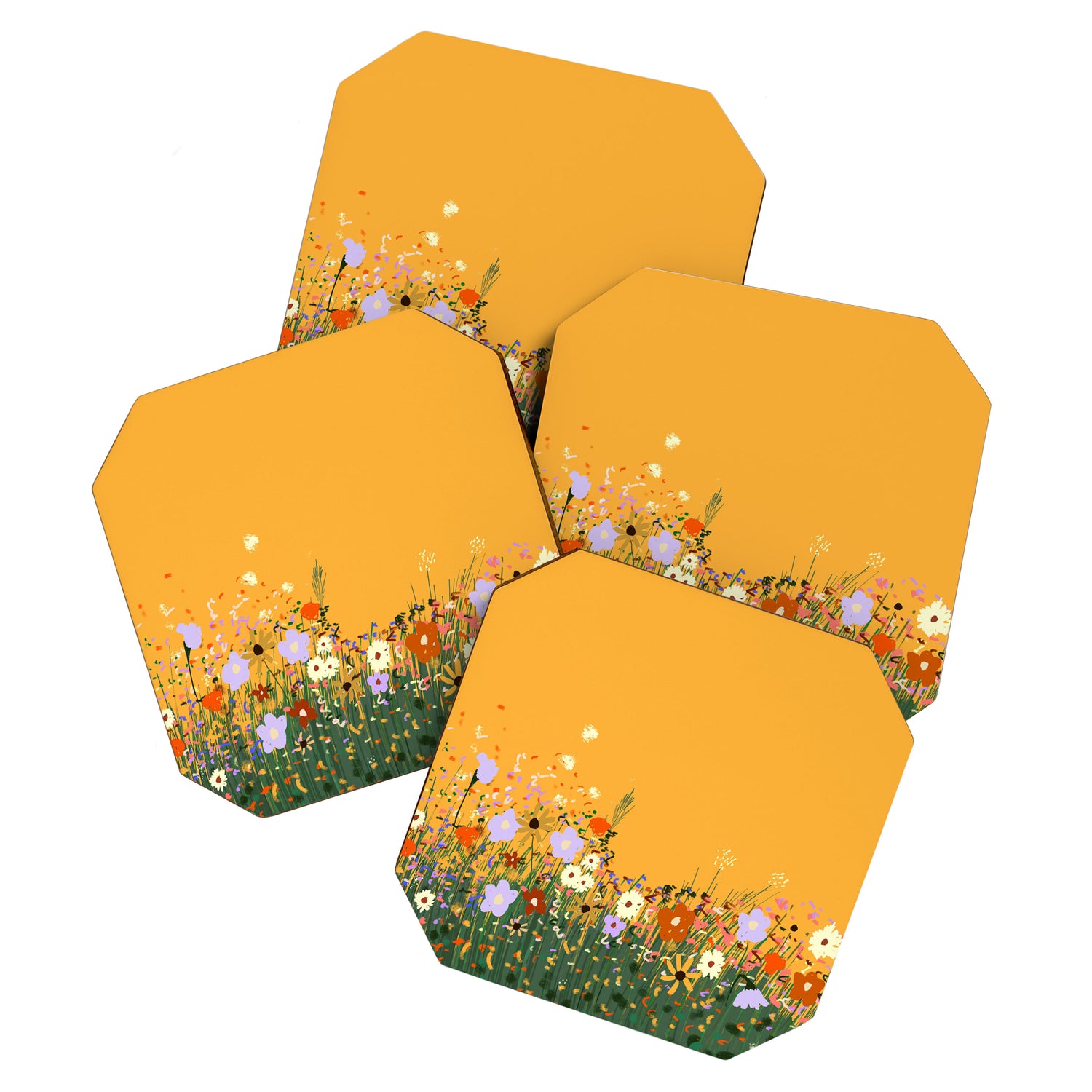 Meadow in summer yellow  Coaster Gallery Image 1