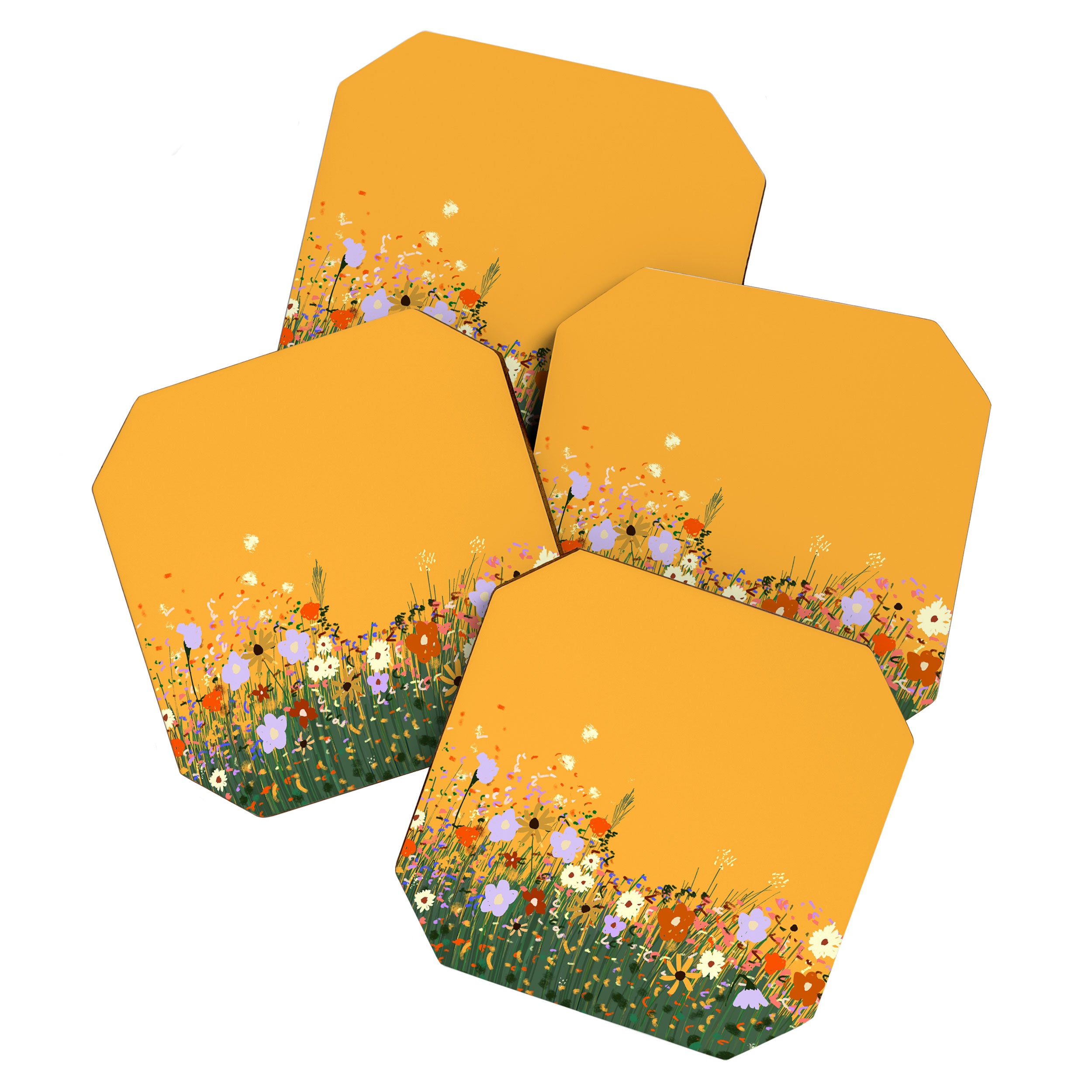Meadow in summer yellow  Coaster Gallery Image 1