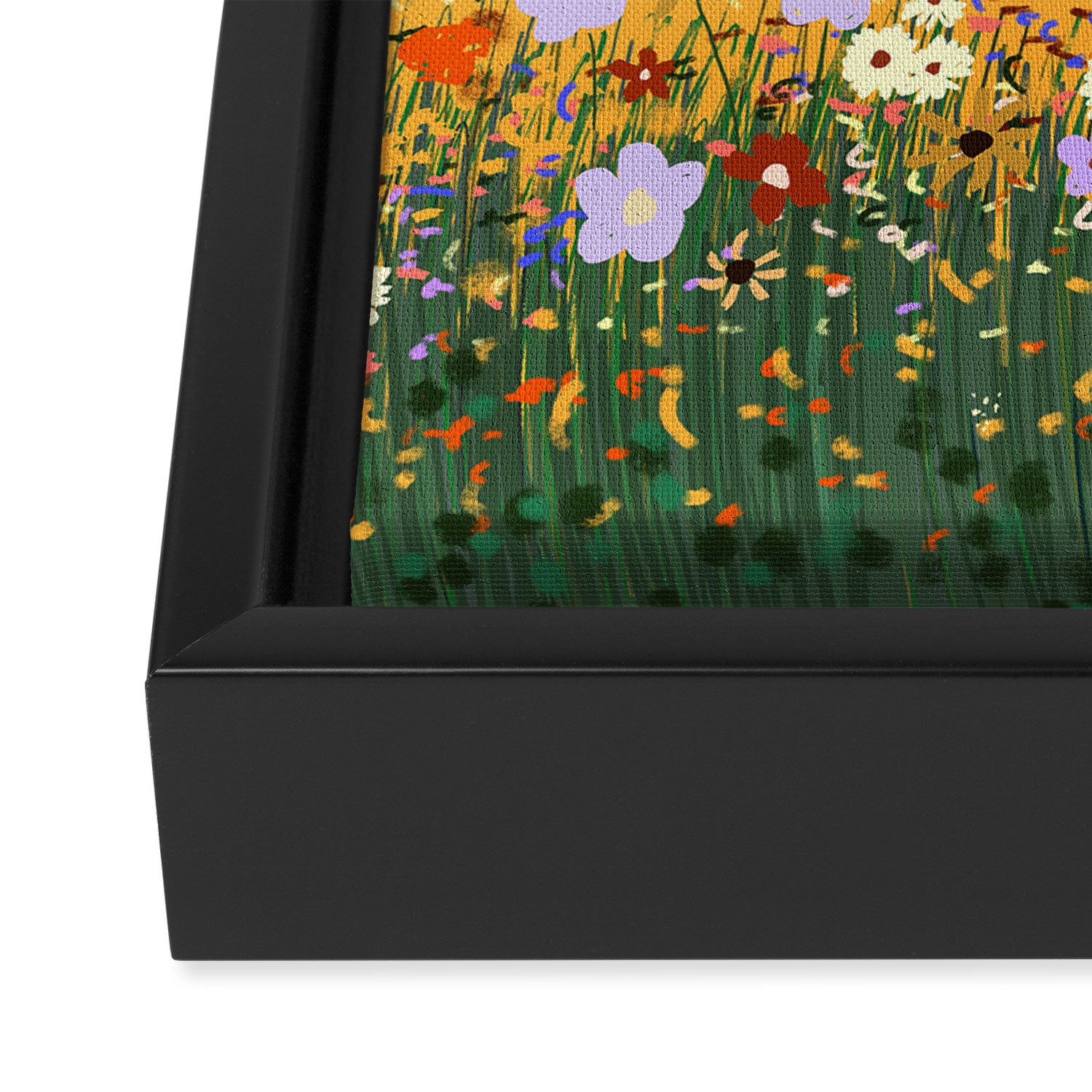 Meadow in summer yellow  Framed Canvas Print Gallery Image 3