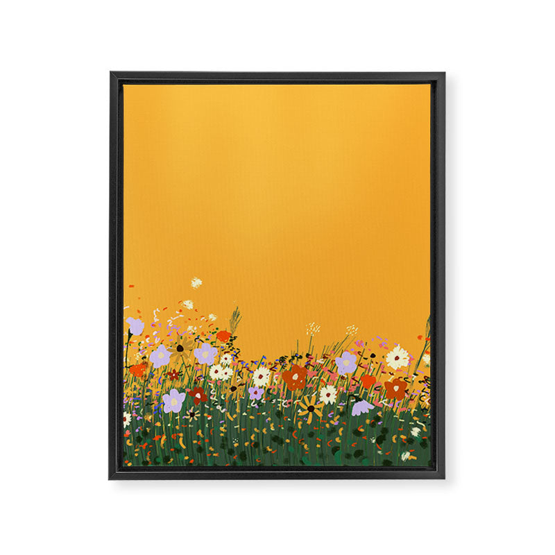 Meadow in summer yellow  Framed Canvas Print Gallery Image 8